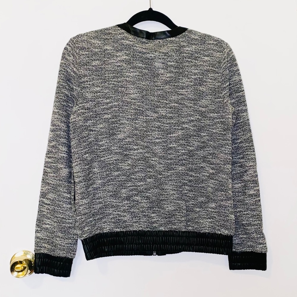 New Ella Moss: Extra Small Knitted Leather Lined Jacket - Picture 2 of 3